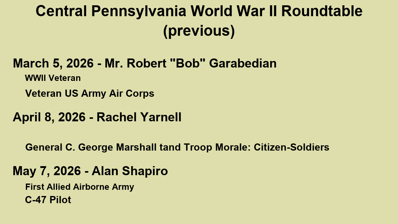 Previous presentations